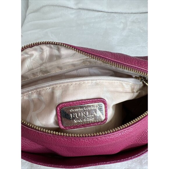 Furla Magenta Pebbled Leather Shoulder Bag - Picture 6 of 11